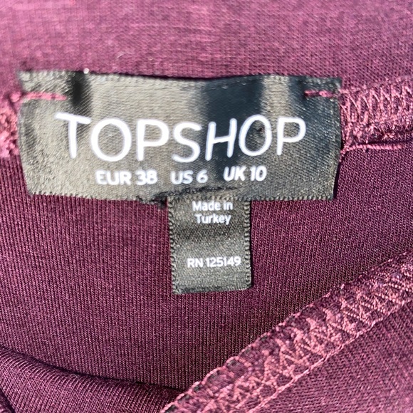Topshop Double Layered Midi Tube Skirt (Maroon) - Picture 2 of 4